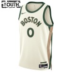 Maillot NBA Boston Celtics Jayson Tatum Nike 2023-24 City Edition Blanc Swingman - Enfant